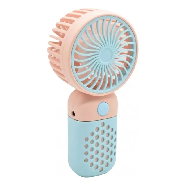 Mini Ventilador Usb A Mano Recargable Portátil Soporte Color Rosa