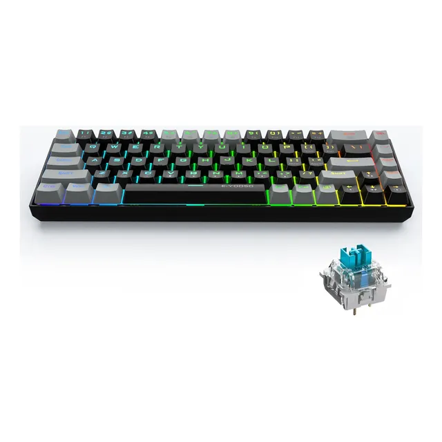 Teclado Mecánico 60% Rgb Teclado Para Juegos Profesional Teclado Black-blue Switch Idioma Inglés Us