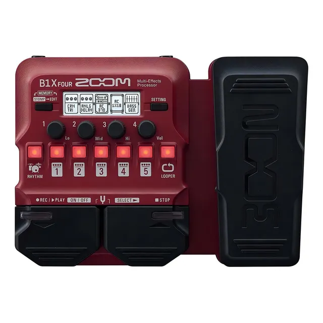 Pedal de efecto Zoom B1X Four rojo