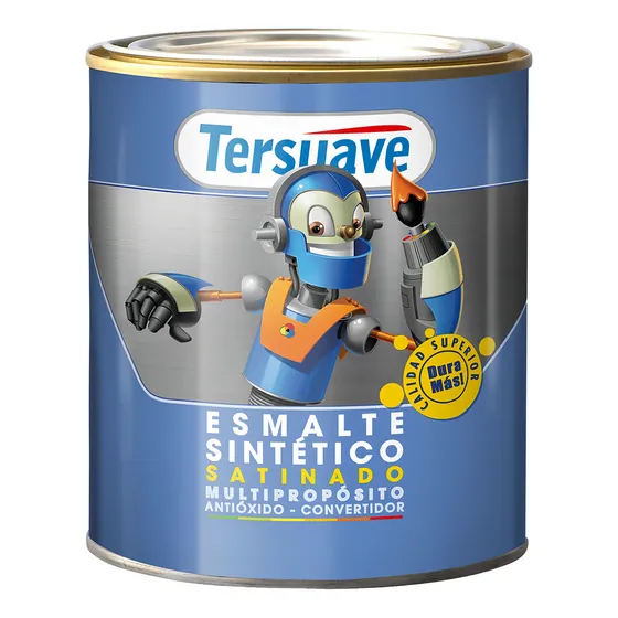 Pintura Tersuave Esmalte Sintético Satinado 4 Litros Metal Color Blanco