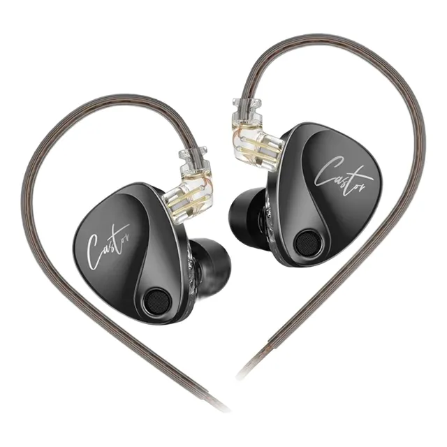 Audífonos In-ear Kz Castor Enhanced Bass Con Micrófono Color Gris oscuro