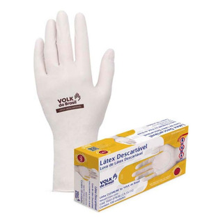 Luvas Descartáveis Volk Do Brasil Descartável Cor Branco Tamanho P De Látex Com Pó X 100 Unidades Luvas Descartáveis Volk Do Brasil Descartável Cor Branco Tamanho P De Látex Com Pó X 100 Unidades
