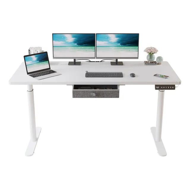 Escritorio Ajustable Altura Con 2 Motor Y Cajones 160x76cm