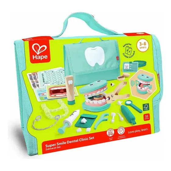 Set Hape Clinica Dental Super Smile Para Niños 3-8 Años