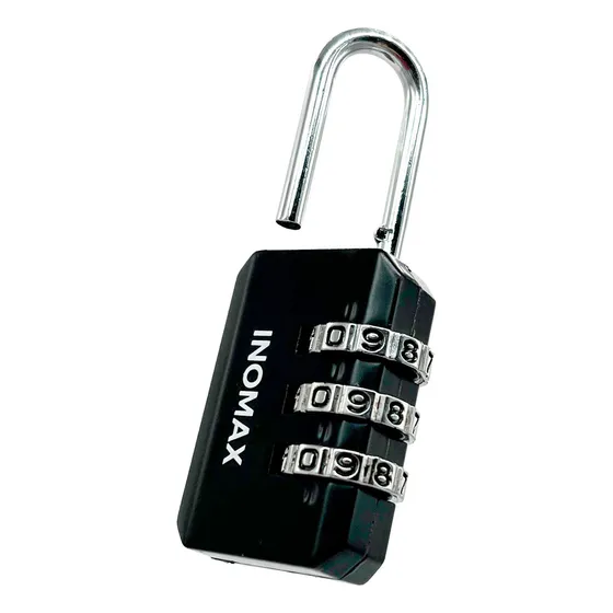 Candado Inomax CAN-10 Combinación 3 Dígitos Clave Bolso Valija Color Negro