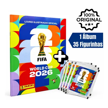 Kit 1 Álbum + 35 Figurinhas Copa Do Mundo Fifa 2026 Panini