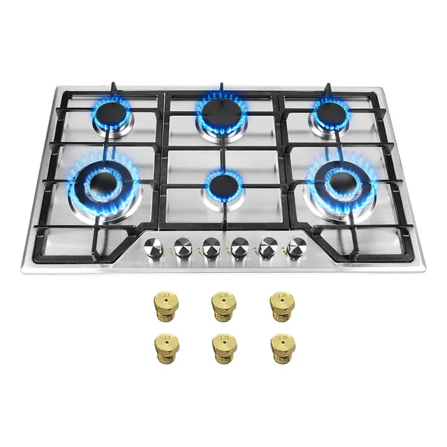 Parrilla A Gas Estufas 6 Quemadores Acero Inox Lp Gas 86 Cm