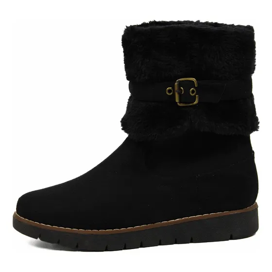 Botas De Gamuza Con Chiporro Mujer Invierno Color Escoger