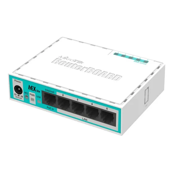 Roteador Mikrotik Routerboard Rb750r2 Hex Lite Branco L4.