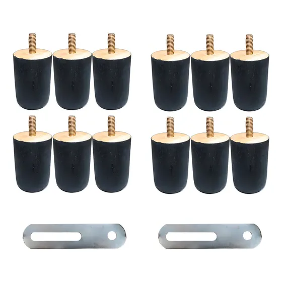 Pé De Cama Box Kit 12 Pés 6 Cm Com 2 Chapas União Queen King