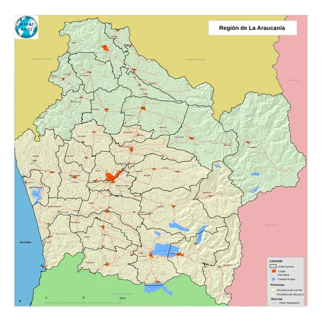 Mapa De La Araucania