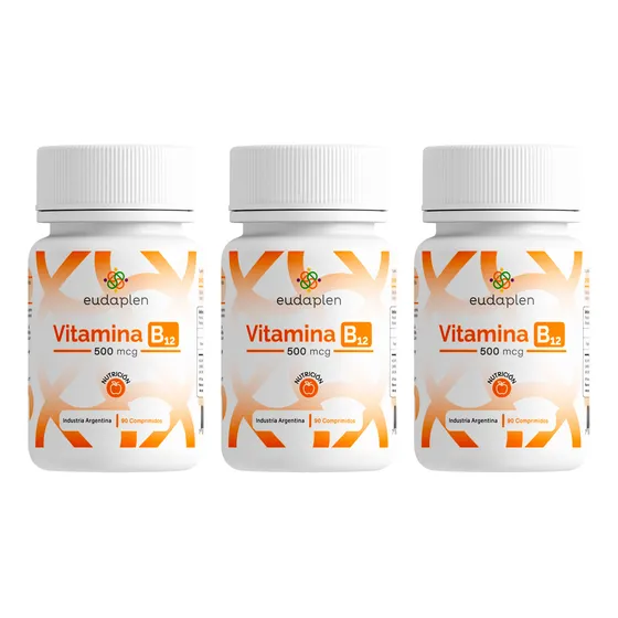 Eudaplen Kit X3 Vitamina B12 500mcg Suplemento 90c 3c