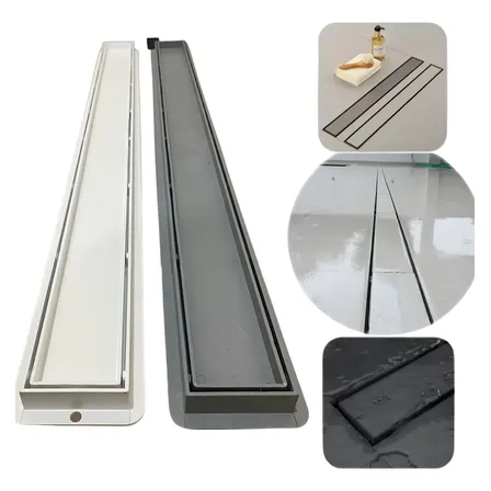 Ralo Banheiro Dami Linear Oculto Seca o Piso 6x70 Invisível Sifonado 70cm Cor Branco