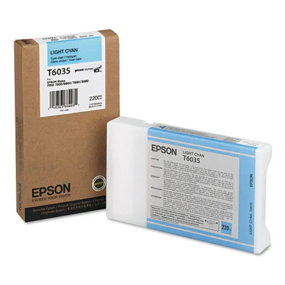 Cartucho De Tinta Epson T6035 220 Ml Cian Claro