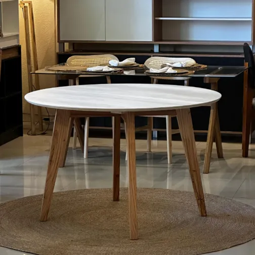 Mesa Redonda Para Comedor En Madera De Teca