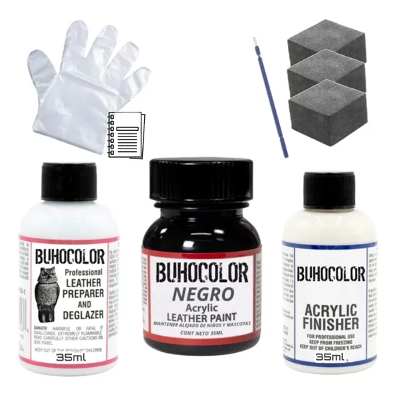 Set Fijador + Color + Sellador Buhocolor Para Cuero Tela Etc