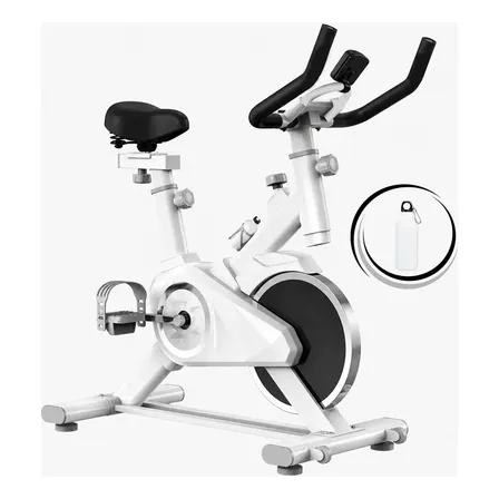 Bicicleta Ergométrica Fitness Para Cardio E Musculação 6kg Inercia Com Base Cor Branco Marca Sevenfit