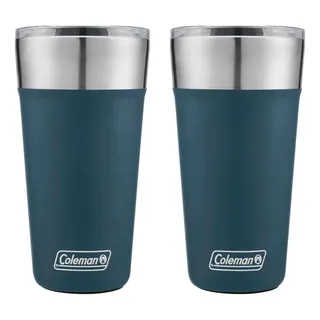 Kit 2 Copo Térmico Com Tampa 600ml Azul Slate - Coleman Kit 2 Copo Térmico Com Tampa 600ml Azul Slate - Coleman