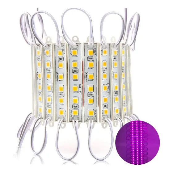 Modulo Led 5054 Smd 3 Chips 30 Lm Colores 12v Exterior Rosa