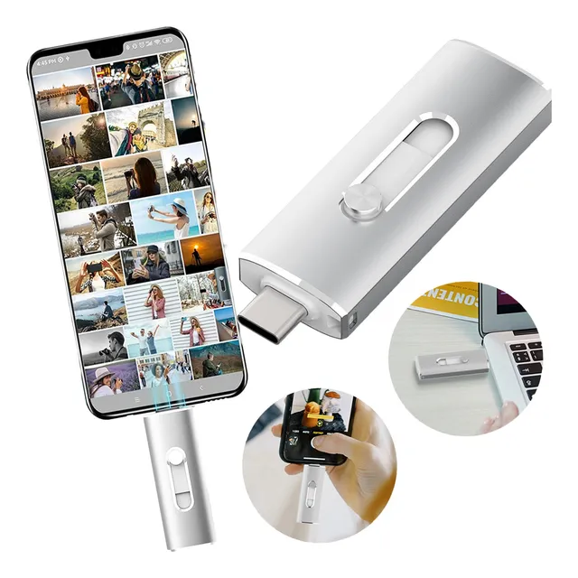 Pen Drive Topesel U21 128gb Usb 3.0 Metal Usb-c/a