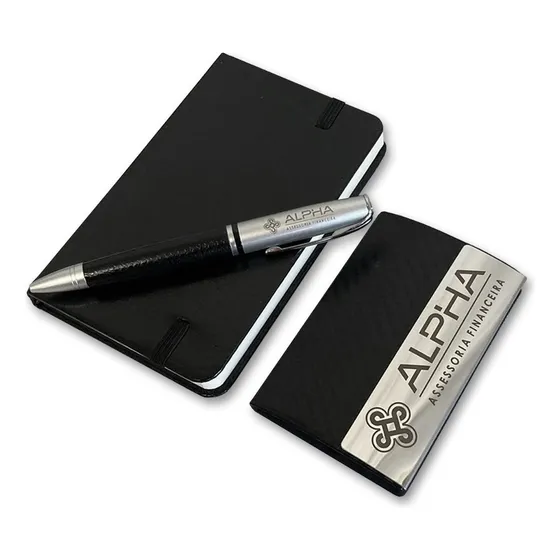 01 Kit Executivo Com Caderneta Personalizado Brindes 