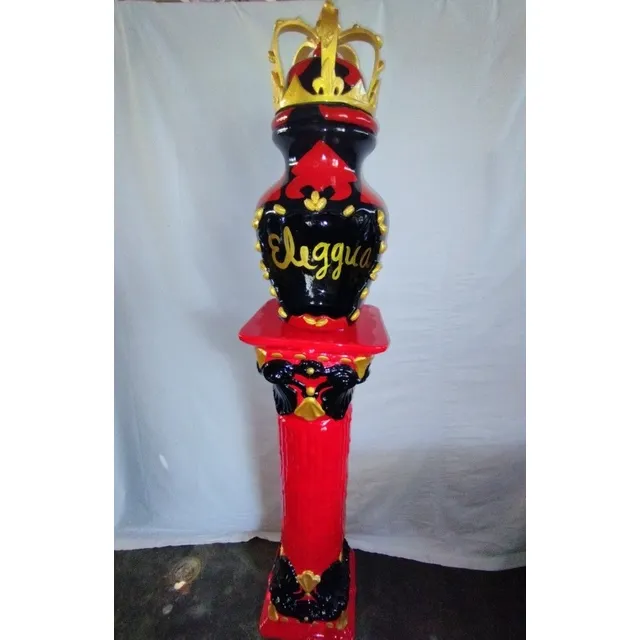 Pedestal Con Casa Para Eleggua En Cerámica 