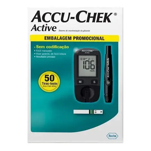 Medidor de Glucosa Roche Accu-Chek Active Kit + 50 Tiras Reactivas | Cuotas sin interés