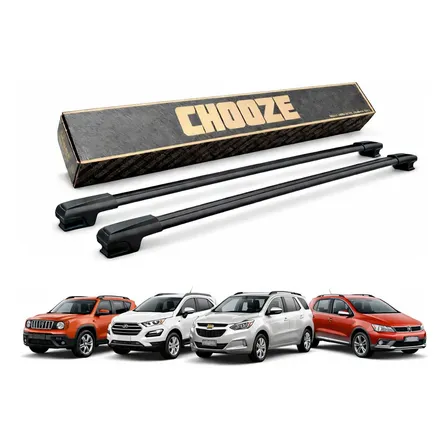 Rack Travessa De Teto Chooze Varios Carros Preto Sandero Stapway Todos Anos