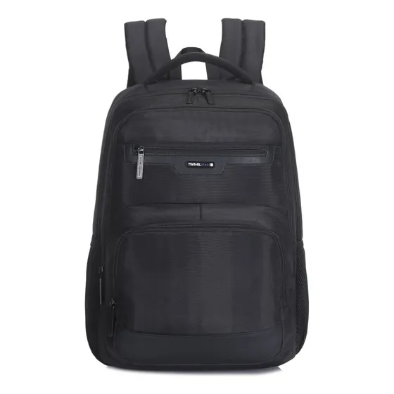 Mochila Portanotebook Travel Tech Urbana Reforz Verde Oscuro Color Negro Diseño De La Tela Lisa