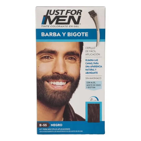Just For Men Colorante Gel Barba Y Bigote Tapa Canas Negro