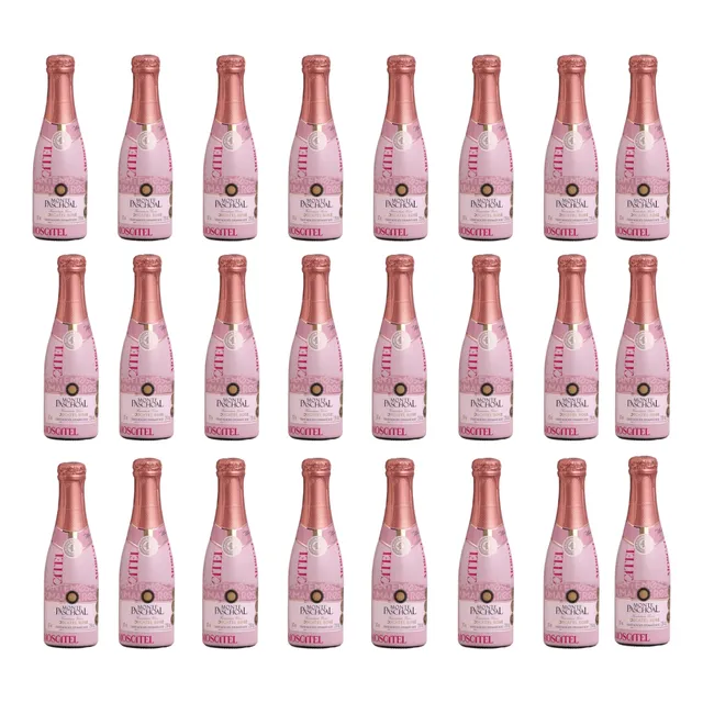 24 Mini Espumante Baby Moscatel Rosé 187ml Monte Paschoal