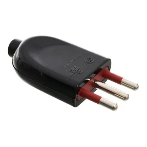 Ficha Macho 3 En Linea 10 Amp Negra Vivion
