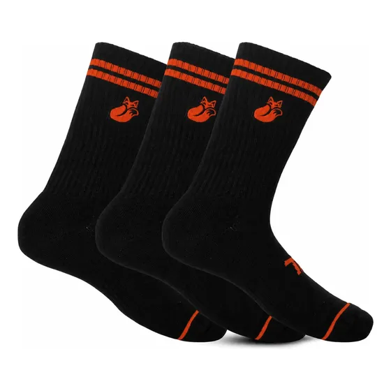 Calcetin Tilki Comfort Line Negro/naranjo Pack X3