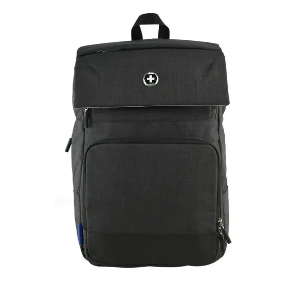 Mochila Portalaptop Swiss Digital Volt Sd-08b Color Negro Diseño De La Tela Liso