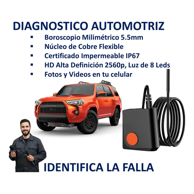 Endoscopio Minicámara Inspección  5.5 Mm Hd 8 Leds Cel/tabl