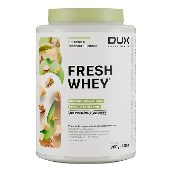 Dux Fresh Whey Pote 900g Sabor Pistache E Chocolate Branco