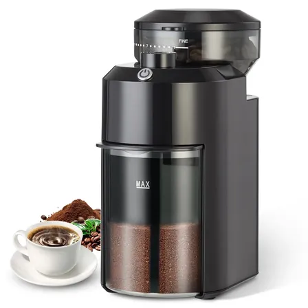 Moedor de Café Elétrico Forestory de Aço Inoxidável com 28 Níveis de Moagem e Baixo Ruído