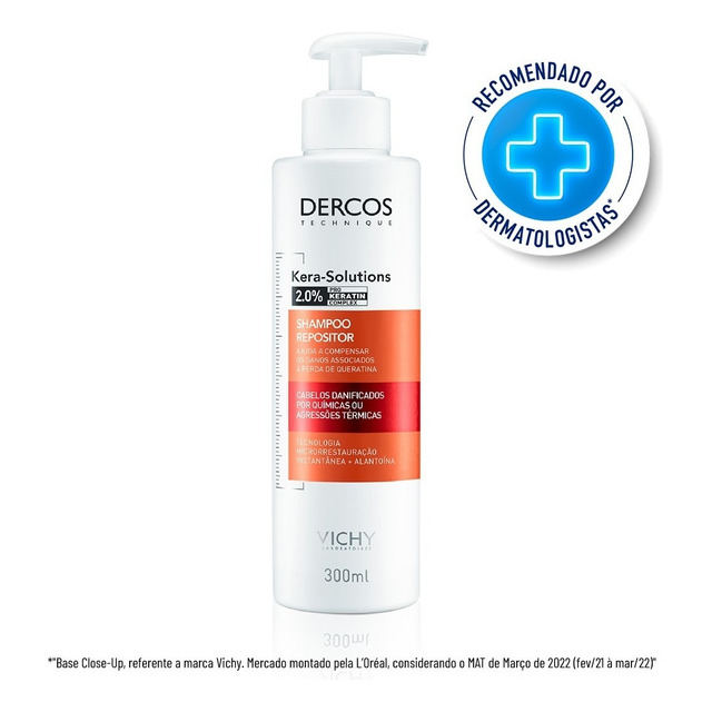 Shampoo Repositor Dercos Kera Solutions Pro Keratin Complex 300ml Vichy Shampoo Repositor Dercos Kera Solutions Pro Keratin Complex 300ml Vichy