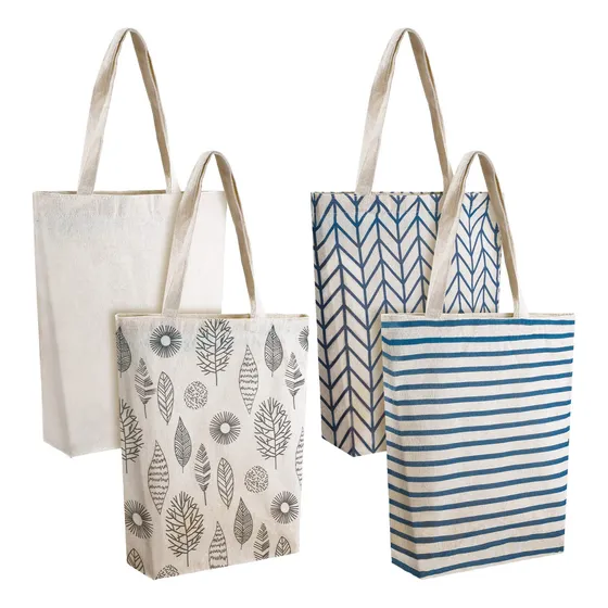 4 Bolsa Reutilizabl Lona Para Compra Maquillaje Niña Mujer