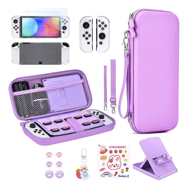 Kit De Accesorios Para Nintendo Switch Oled 15 En 1 Violeta