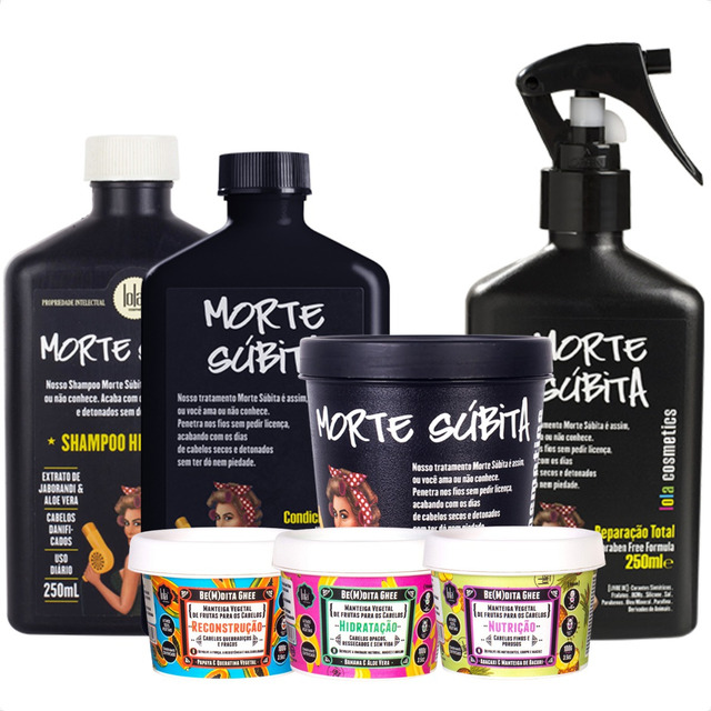 Kit Morte Súbita 4 Produtos + 3 Ghee 100g Lola Cosmetics Kit Morte Súbita 4 Produtos + 3 Ghee 100g Lola Cosmetics