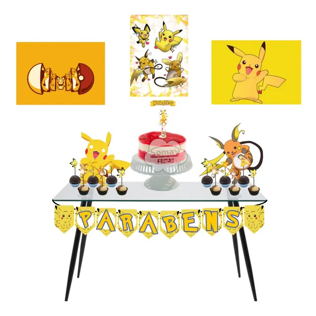Kit Festa - Só Um Bolinho - Pikachu  - 4 Disp
