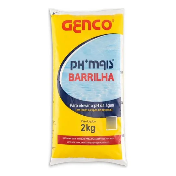 Elevador de ph granulado Genco e barrilha 2kg para piscina