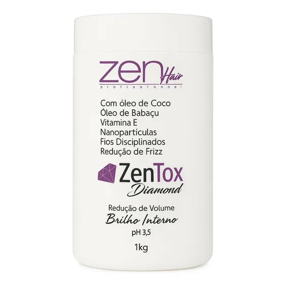 Bttox Diamond Zen Hair Zen Tox 1000gr Qualquer Cor Moderada