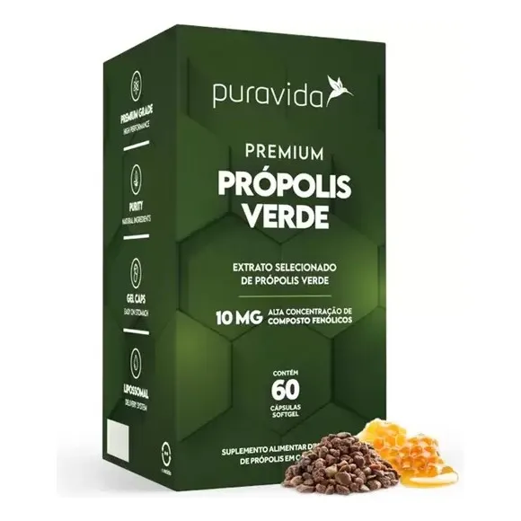 Própolis Verde Premium 60 Cápsulas Puravida