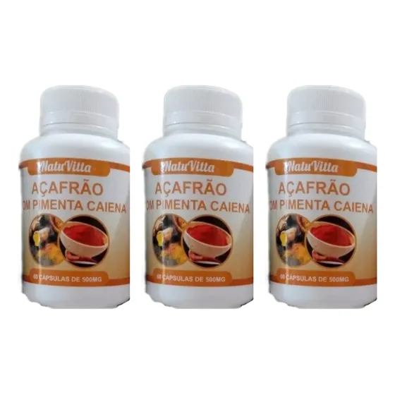 Cúrcuma Con Pimienta Cayena 500mg (180 Cáps) Envío Gratis!!!