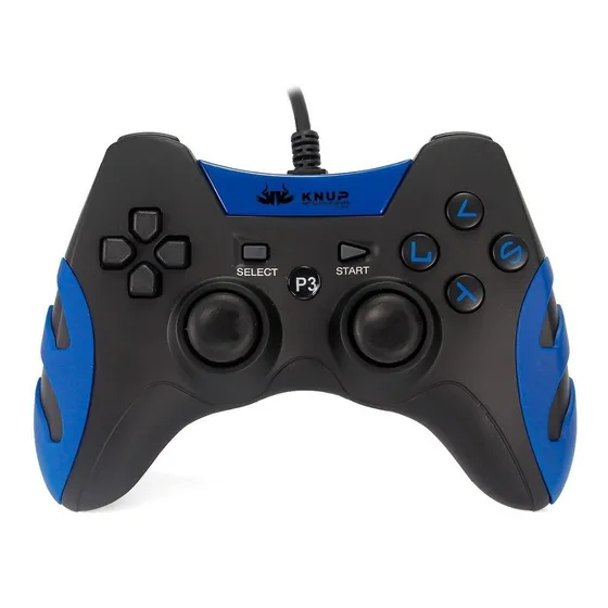 Controle joystick Knup KP-4040 preto/azul