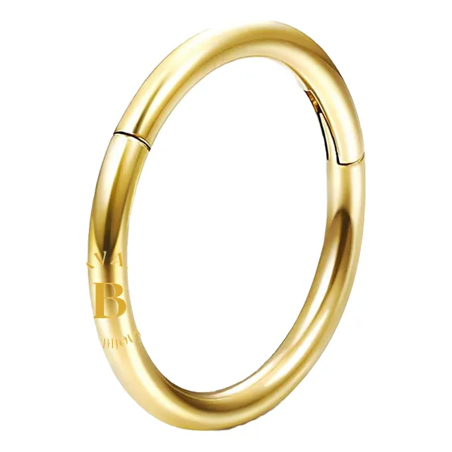 Sin Fin Bisagra Dorado Piercing Argolla Acero Quirúrgico X1