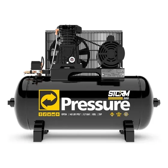 Compressor De Ar 10 Pes 140 Libras 100 Litros Monofasico Sto