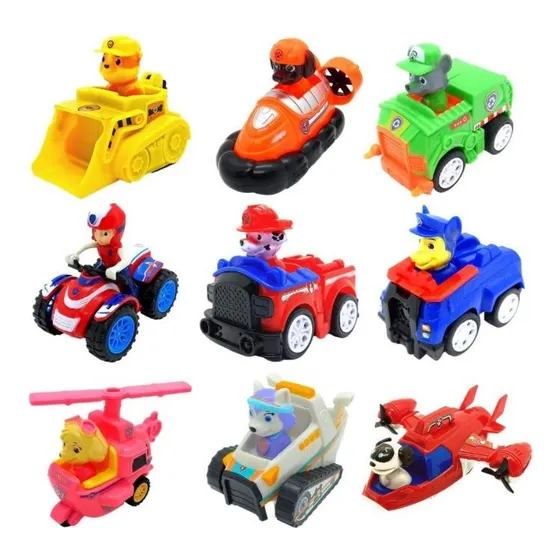 Paw Patrol Patrulla Canina Vehículos Friccion Muñecos Set X9